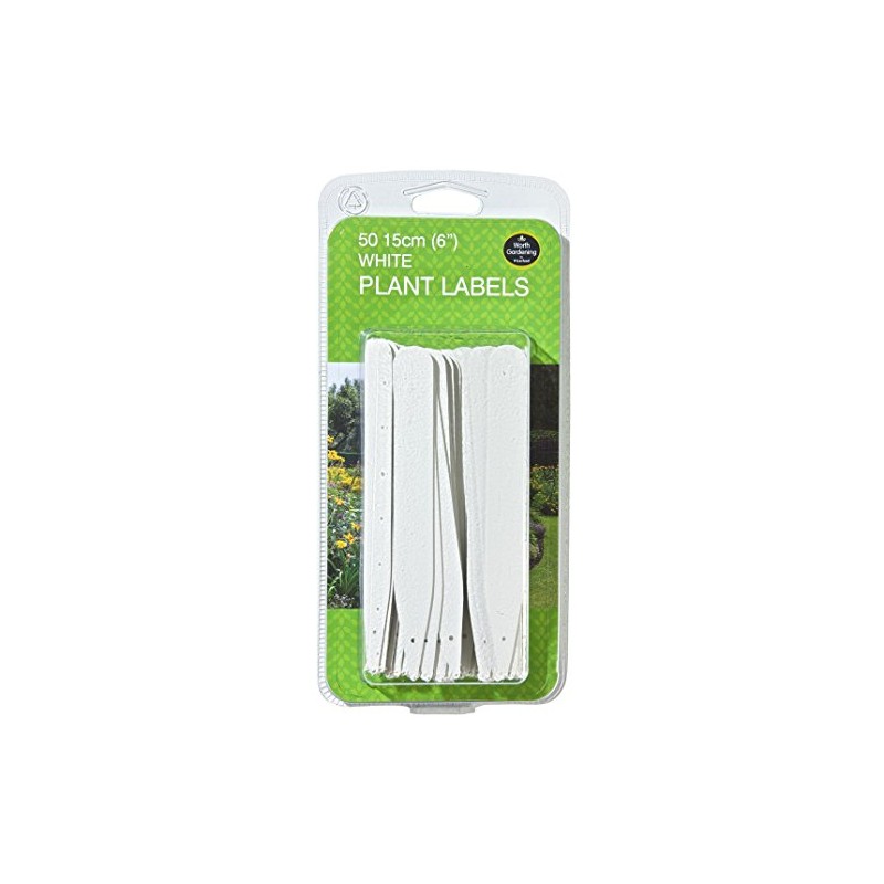 W0862 Garland 15cm (6") Plant Labels (50) (White)