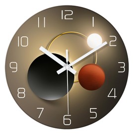 XNM Battery Powered Wall Clock 12 Inch Round Black and Gold Wall Clock for Bedroom Living Room Decor Quiet Analog Clock for Wall
