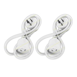 SAS Electrical 2400W Piggy Back Extension Lead, 1 Meter Length, White