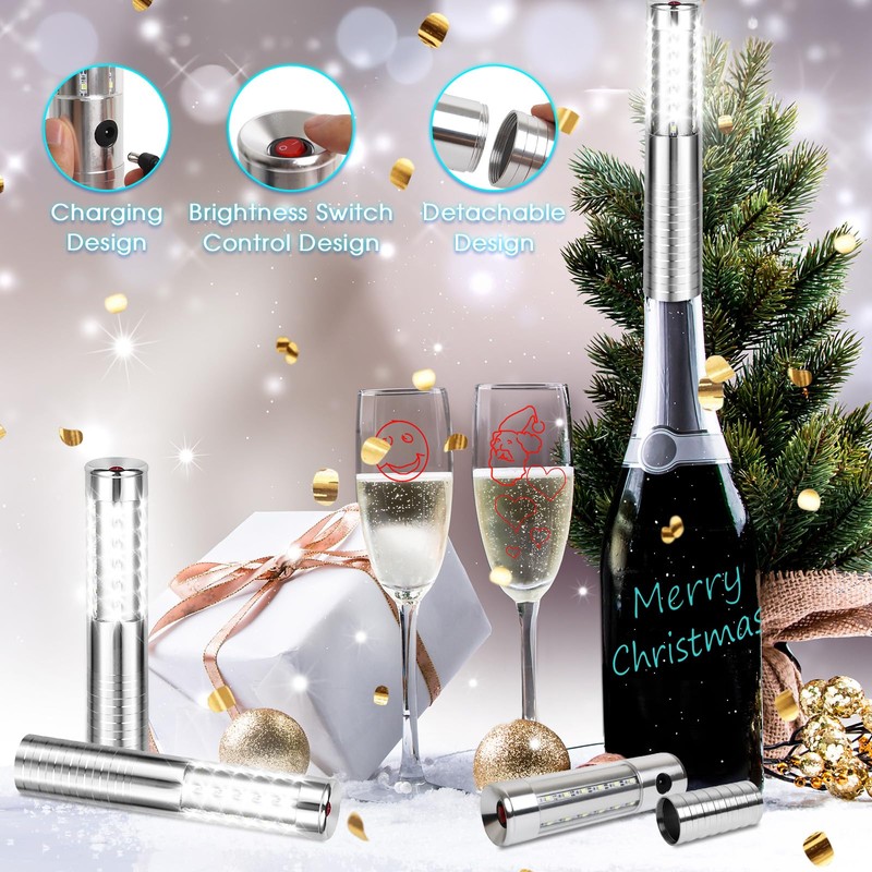 4 Pieces LED Strobe Baton Light Bottle Service Lights Bright