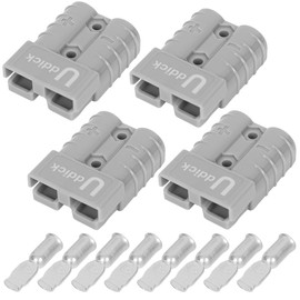 Uddick 4PCs 50 Amp Battery Quick Disconnect Connector, 10-12 AWG Battery Cable Connector, Quick Connect Wire Harness Plug Connector for Towing Winch, 12-24V, Grey