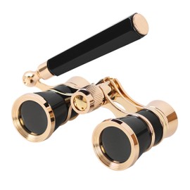 Aomekie Theatre Opera Glasses with Handle 3X25 Compact Folding Binoculars for Theater Horse Racing Classical (Black)
