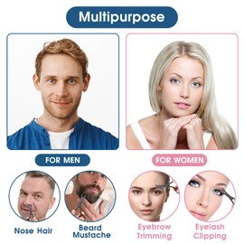 Round Tip Nose Hair Scissors Safety Eyebrow Scissors Small Professional Grooming Scissors for Hair, Eyelashes, Mustache, Nose, Eyebrow Trimmer for Women Men