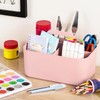 Multiuse Caddy Organizer with Handle - Stackable Plastic Tote Bin