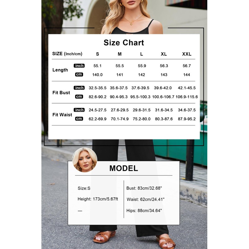 OUGES Women's Summer Jumpsuit Sleeveless Jumpsuit Long Trouser Suit Playsuit
