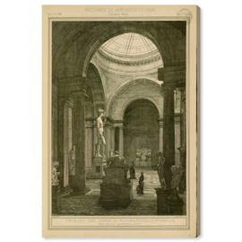 The Oliver Gal Artist Co. Architecture Wall Art Canvas Prints 'Tribuna del David di Michelancelo' Home Décor, 16" x 24", Gray, White