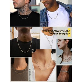 ChainsHouse Black Snake Chain Necklace for Men Women, Classic Delicate Birthday Party Jewelry Gift, Simple 2mm Thin Italian Necklace Choker Chains for Male,16 Inches