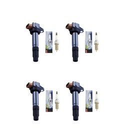 Set of 4 AD Auto Parts Ignition Coils + 4 Platinum TT PKH20TT Spark Plugs for Suzuki Grand Vitara, Kizashi 2.4L L4 2009-2013, Compatible With 7805-3170, 4506