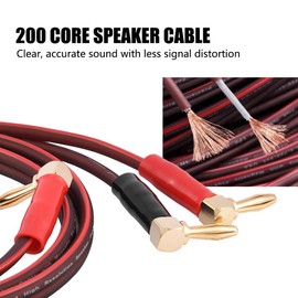 HI-FI Pure Copper Speaker Cable Right Angle L Type Banana Plugs Line Wire Pure Copper Speaker Wire Red & Black (#3)