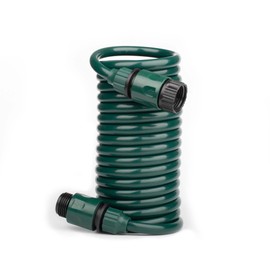 EVA Recoil Garden Hose for Outdoor: Retractable Water Hoses with Nipple QD Fittings - Lightweight and Corrosion Resistant for Yard Boat (15FT, Green)