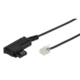 Vivanco DSL Splitter Connection Cable (TAE-F Male - RJ 12 Male) with Moved Latch Black
