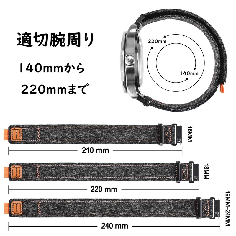 ANNEFIT Denim Watch Band, Casual Watch Replacement Band, Fabric Magic