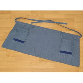 Astro Gardening Apron, Short Length, Navy x Stripe, Saron, Waist Wrap, Pockets 602-25