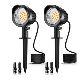 MEIKEE 7W Landscape Lights Low Voltage LED IP66 Waterproof Outdoor Garden Path Lights 2700K 800LM Warm White Landscape Lighting for Pathway Wall Tree Fence Decoration 2 Packs