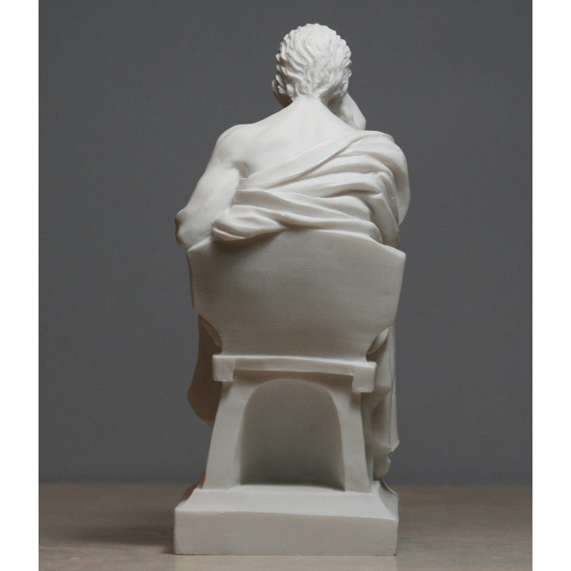 Greek Philosopher Socrates Alabaster Statue Sculpture Athens Academy 6.7 inches