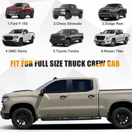 Kistrba Car Cover for Full-Size Truck Crew Cab, Truck Cab Cooler Sunshade Roof Cover Compatible with Ford F-150, Chevy Silverado, Dodge Ram, GMC Sierra, Toyota Tundra, Nissan Titan, Gray