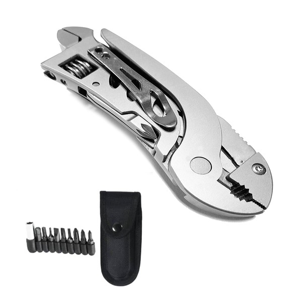 ZOVEDAIUG Multitool Wrench With 7 Tools/Pliers/Wire Cutter/Flat Screwdriver/Phillips Screwdriver, Portable