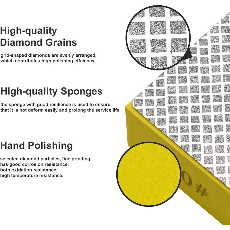 EGOFIX 4pcs Diamond Hand Polishing Pads for Ceramic Tile Glass