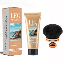 Leg Makeup Waterproof No Transfer, Leg and Body Scar Cover up Makeup for Varicose Veins Black Skin with Brush (#2 Medium Golw,3.38 FL OZ)