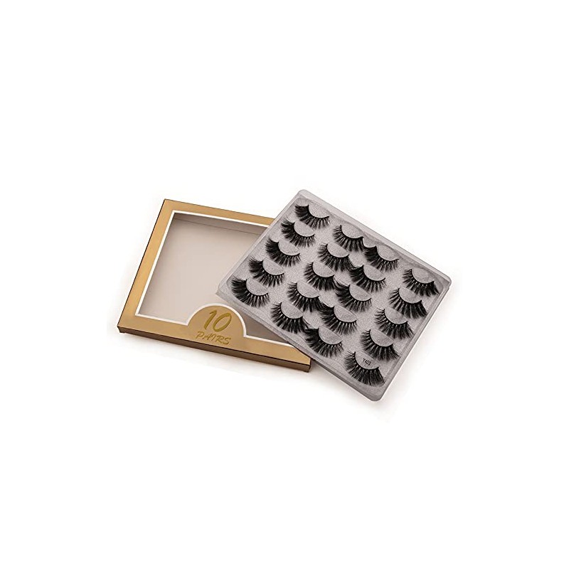 10 Pairs 3D Mink Eyelashes Dense Makeup Natural False Eyelashes