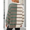 Fisoew Womens Striped Pullover Sweater Crew Neck Long Sleeve Knitted