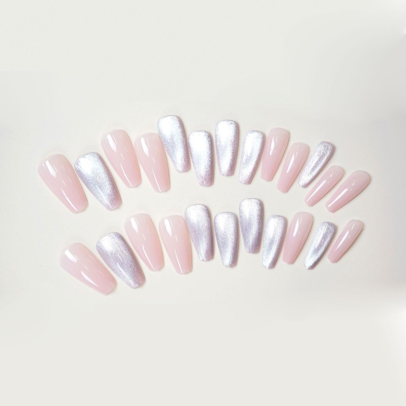 Set of 24 Cats Eye Nails Nice Fresh Style Sweet
