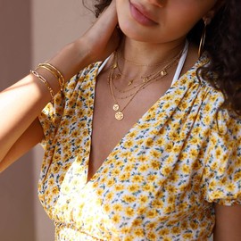 ABDOT Gold Zodiac Necklace for Women 18K Gold Plated Constellation Necklace Astrology Zodiac Star Necklace Birthday Gift for Women Virgo Necklace