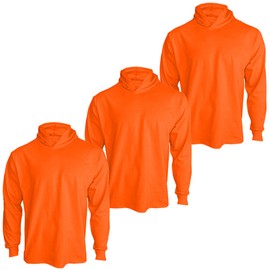 Safety High Visibility Shirts for Men, Construction Shirts for Men, Camisas De Trabajo para Hombre Construccion (XL, Orange (3pk))