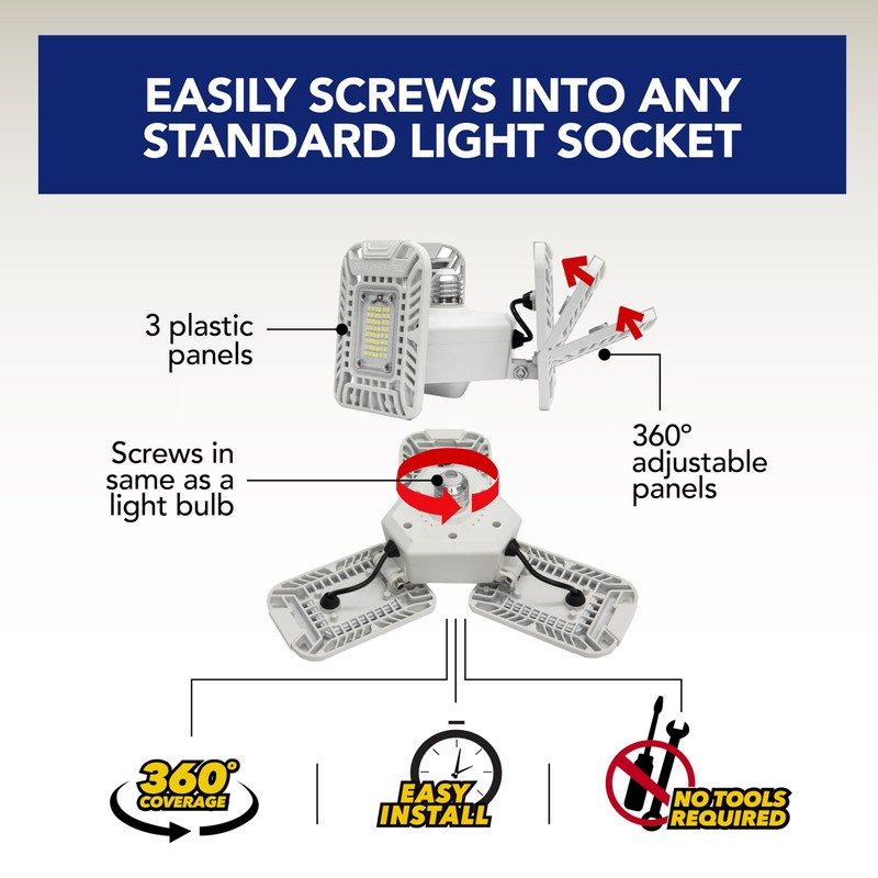 Bell+Howell Triburst 5500 Lumen LED Light - 144 Bulbs, 360°