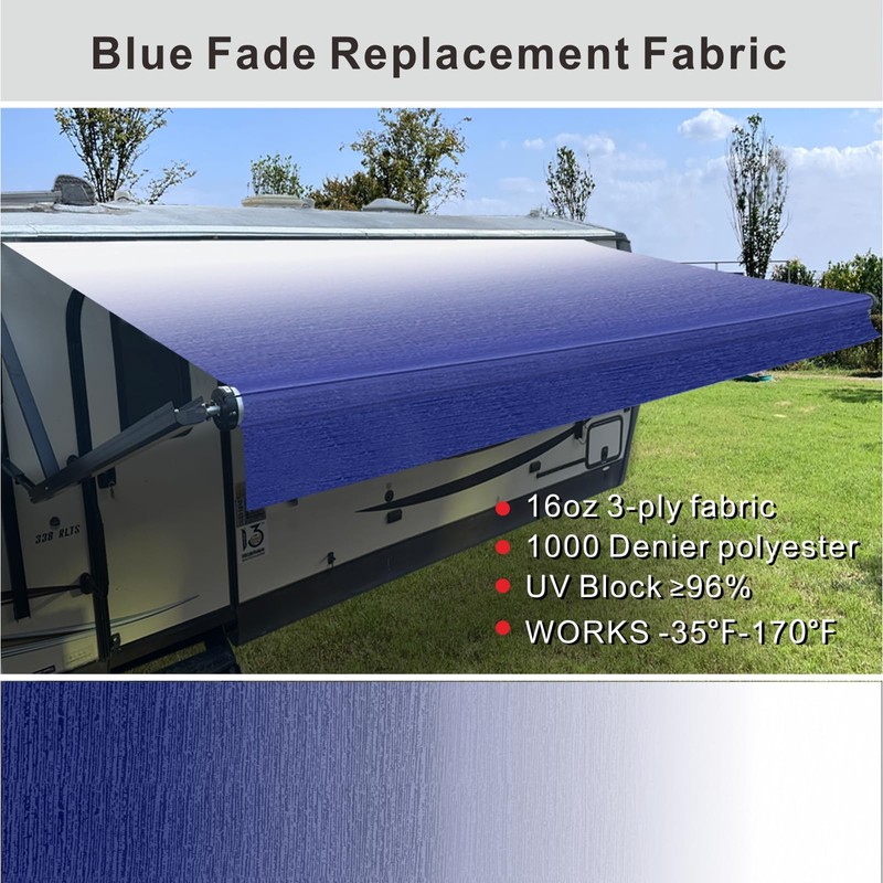 SHADEPLUS RV Awning Fabric Replacement,Camper Awning Replacement,16 oz Heavy Duty