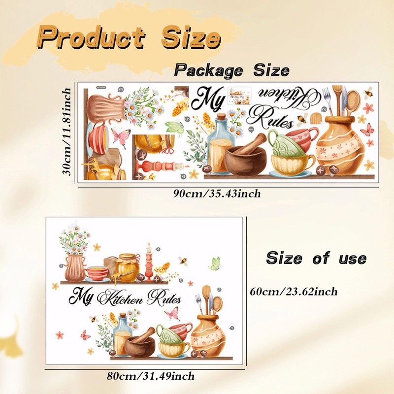 Kitchen Wall Sticker - Easy Removable Wall Stickers for Unique