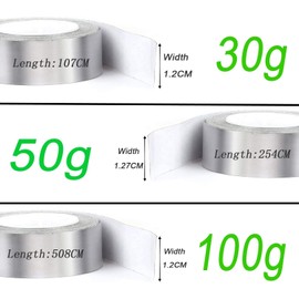 AXKAL Golf Lead Tape for Golf Clubs 0.3 Grams Per Inch High Density Weight 0.47' x 41'' 30g Available, Golf Club Tape Thickness Strips Roll for Tennis and Fishing (30g (0.47''x 41''))