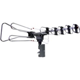 Supersonic HDTV Outdoor Amplified Antenna, 360-Degree Remote Motorized Rotating,120 miles range