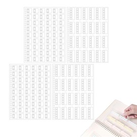 Tsukitoy Punch Hole Reinforced Seals, Transparent Seal Book, Filing Seals, 156 Rings Binder Sticker Refills, Extension Strips, Added Refills, No Drilling, Document Classification for Paper Sheets