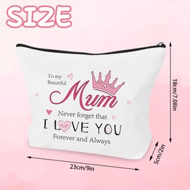 Mothers Day Gifts for Mum Birthday Gifts Makeup Bag Womens Gift for Mummy Toiletry Bag Presents for Mum Cosmetic Bags Godmother Mother in Law Mam Valentine Step Mother of The Bride Gift Mom Easter