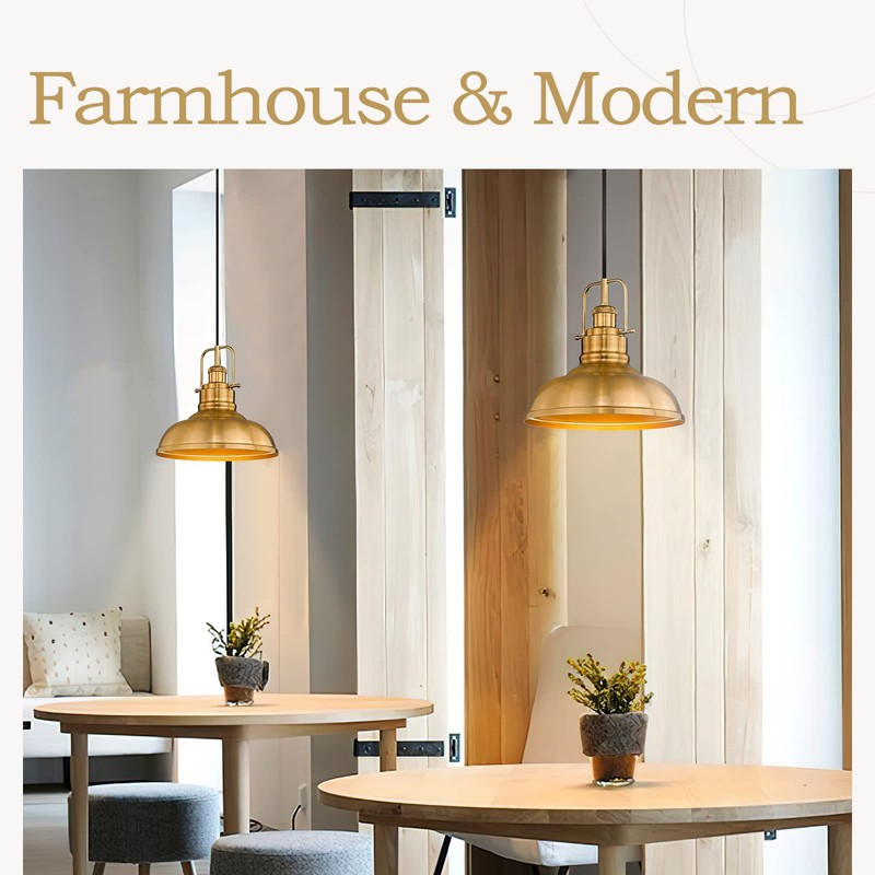 zeyu 2 Pack Farmhouse Pendant Lights, 11-inch Industrial Ceiling Pendant