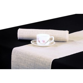 MDS 25 PCS 100% Natural Burlap Table Runners 12 x 108 Inch, Rustic Farmhouse Jute Country Vintage Boho Jute Burlap Roll for Wedding Home Party Summer Holiday Festival Dinning Table Decoration - Beige