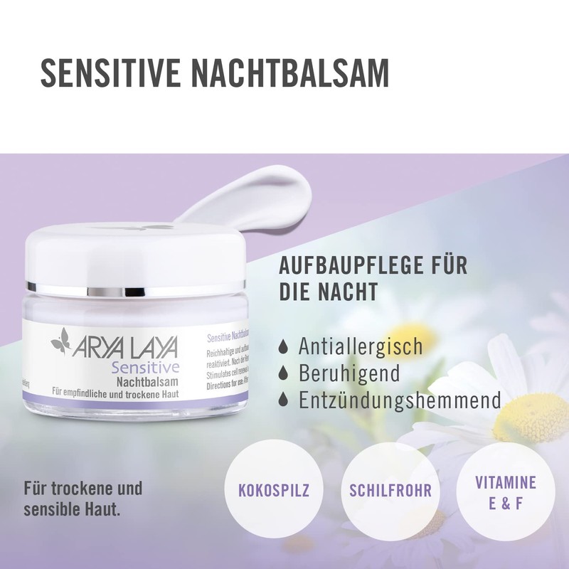 ARYA LAYA Sensitive Night Balm | Regeneration Overnight: Reduces Skin