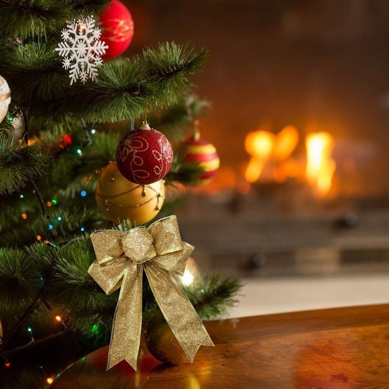 BTGGG 10 Pieces Bows for Presents Christmas Bows Xmas Tree