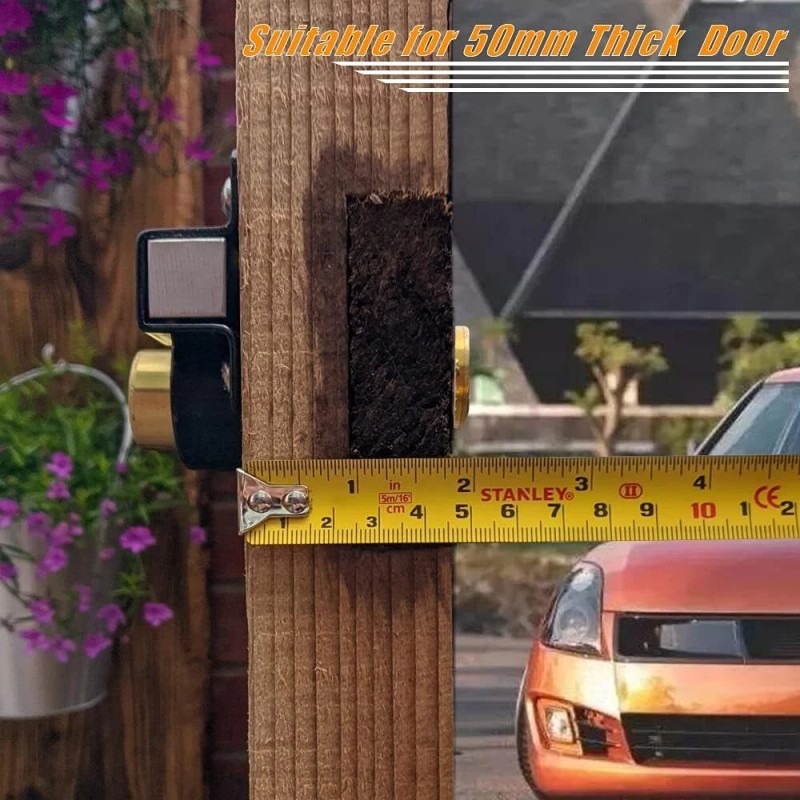 HeavenBird 2 Inch Black Rim Lock Double Locking Bolt With