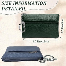 2 Pack Coin Purses Zipper Coin Purse for Women Oxford Cloth Small Coin Purse for Girls and Boys Portable Mini Coin Bag for Women Men, Grey + blue, Coin pouch