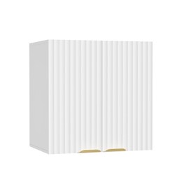 ChooChoo Bathroom Wall Cabinet, Kitchen Storage Cupboard Cabinet with 2 Doors, Fluted Laundry Room Cabinet for Bathroom, Kitchen, Garage, White