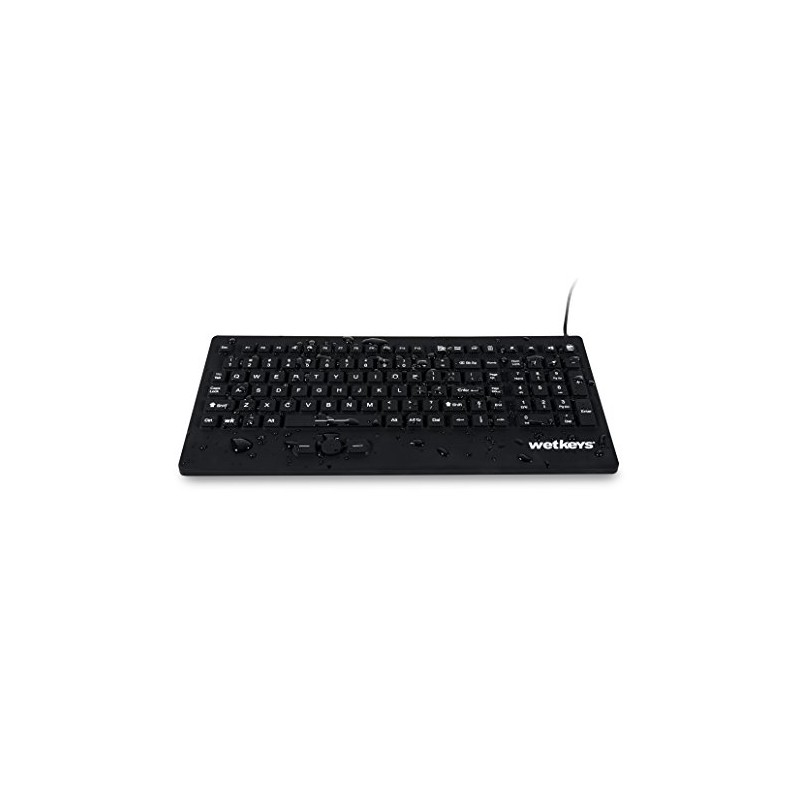 WetKeys "Rugged-Point Industrial-Grade Heavy-Duty Full-Size Washable Keyboard with Track-Pointer and