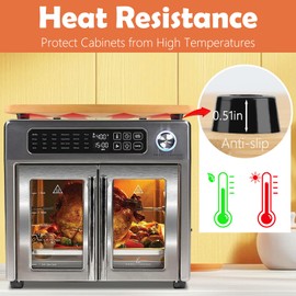 Cutting Board for Emeril Lagasse 26 QT Extra Large Air Fryer, Heat Resistant Bamboo Cutting Boards with Heat Resistant Mat for Emeril Lagasse Air Fryer Accessories