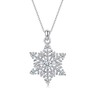 Zolkamery Silver Christmas Necklace for Women, 925 Sterling Silver Snowflake