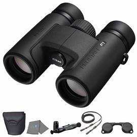 Nikon PROSTAFF P7 10x30 (16771) Black Binoculars Bundle with Lens Pen and Cleaning Cloth, Compact Binoculars for Adults for Hunting, Bird Watching, and Hiking Essentials, Zoom
