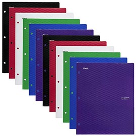 Five Star 2 Pocket Folders, Stay-Put Folder, Folders with Pockets, Prongs, Fasteners, Assorted Colors, 12 Pack (52162)