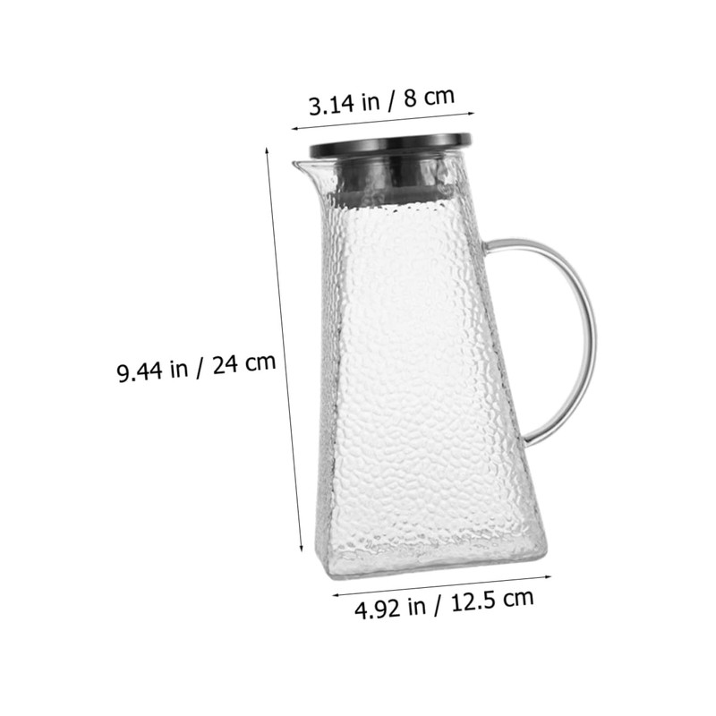 BIUDECO Elegant Glass Water Pitcher Cold Water Kettle Lid for
