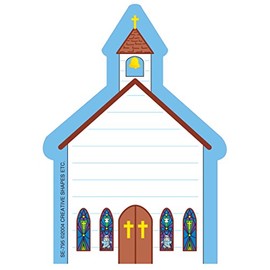SHAPES ETC. Church Mini Notepad-Inspired Sunday School and Vacation Bible School Crafts, Religious Craft Projects, Easter Decorations, Kids VBS Craft Projects