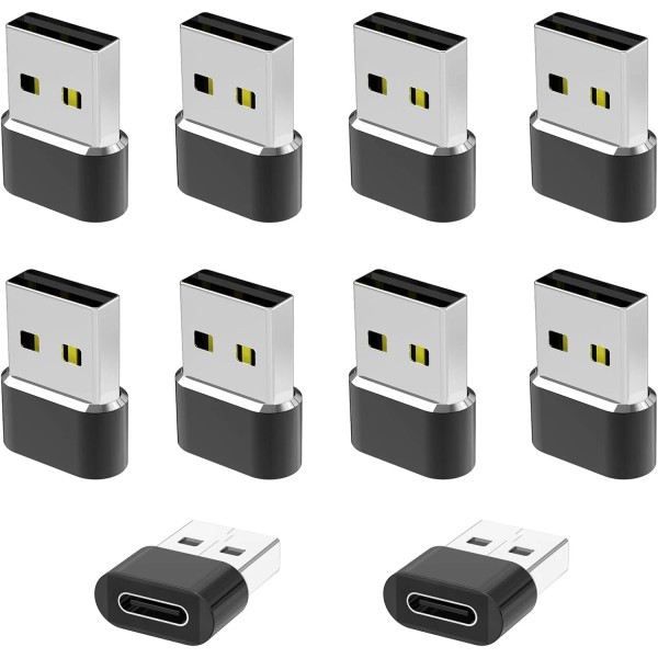 Lakeronelove USB to C Adapter 10 Pack,Type C Female A